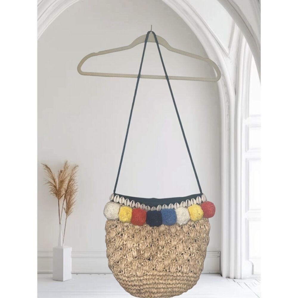 ✨Anthropologie Cleobella Crossbody Shells & Pompom Bag✨